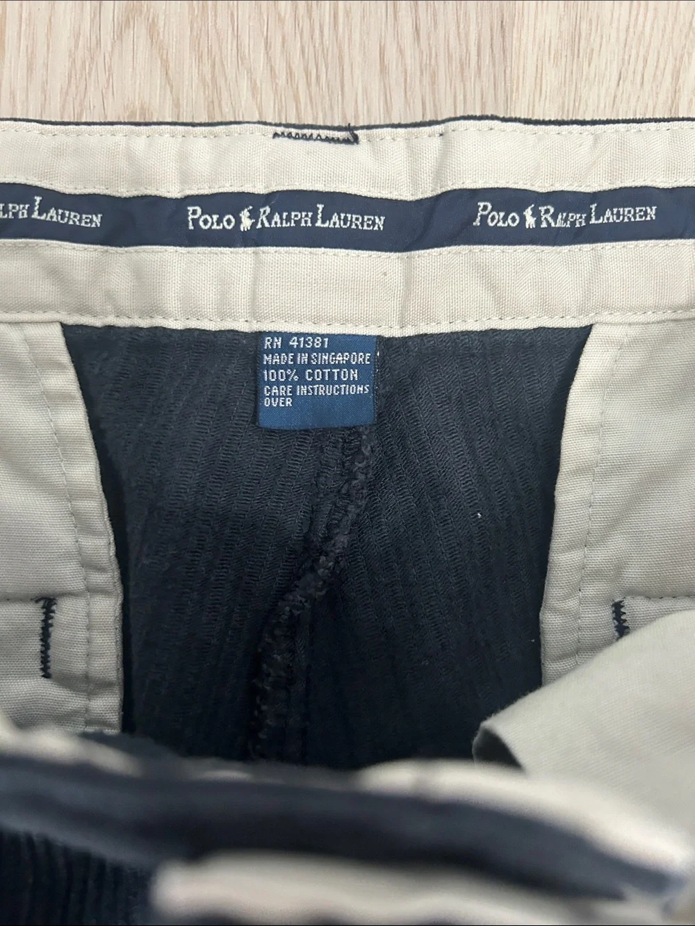 Classic Men's Polo Ralph Lauren navy blue Corduroy Pants size 33 x 32